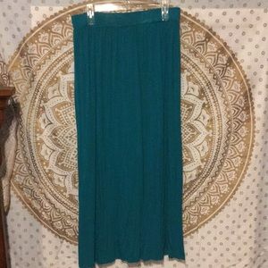 teal long skirt